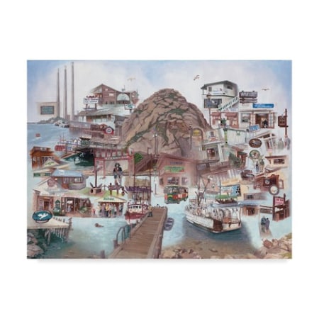 Les Ray 'A Day At Morro Bay' Canvas Art,35x47